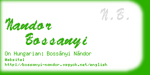 nandor bossanyi business card