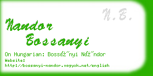 nandor bossanyi business card